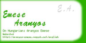 emese aranyos business card